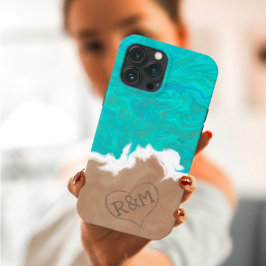 Initialen in de zand van de hores van het paradijs Case-Mate iPhone case