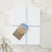 Initialen in Hart in Zand Beach Bruiloft Dank u Cadeaulabel (Met Touw)