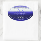 Initialen juwelen met een modern blauw keurmerk ovale sticker (Tas)