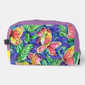 Initialen  kleuren en vlinders Waterverf Toilettasje (Voorkant)