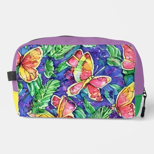Initialen kleuren en vlinders Waterverf Toilettasje (Voorkant)