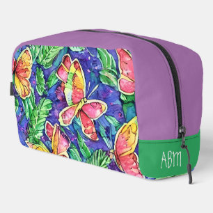 Initialen kleuren en vlinders Waterverf Toilettasje