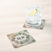 Initialen Krans - Elegant Monogram Kartonnen Onderzetters (Insitu)