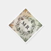 Initialen Krans - Elegant Monogram Servet (Hoek)