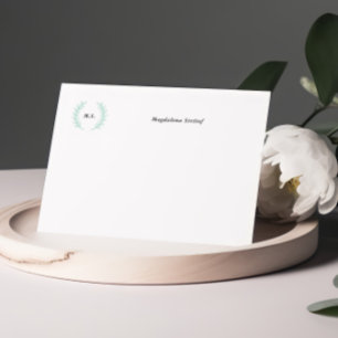 Initialen krans gepersonaliseerde notitiekaarten notitiekaartje