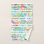 Initialen levendig waterverf schilderij meerkleuri bad handdoek (Handdoek)