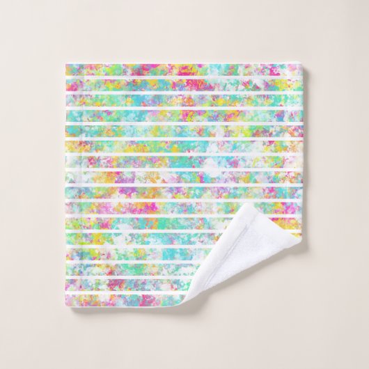 Initialen levendig waterverf schilderij meerkleuri bad handdoek (Wasdoekje)