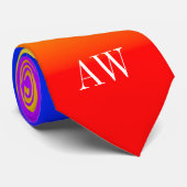 Initialen LGBT regenboogpride vlag Ombre Stripes Stropdas (Opgerold)