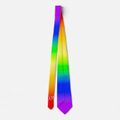 Initialen LGBT regenboogpride vlag Ombre Stripes Stropdas (Achterkant)