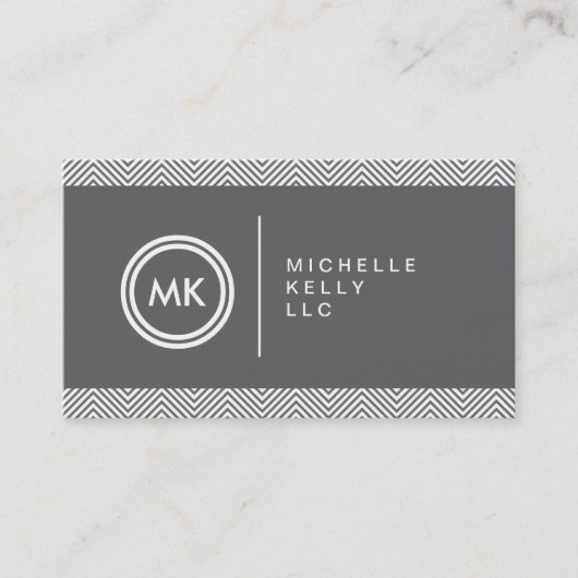 INITIALEN LOGO met CHEVRON PATROON 1 Visitekaartje (Voorkant)