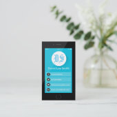 Initialen logo monogram smartphone visitekaartje (Staand voorkant)