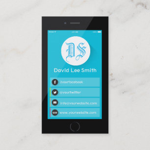 Initialen logo monogram smartphone visitekaartje