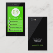 Initialen logo monogram smartphone visitekaartje (Voorkant / Achterkant)