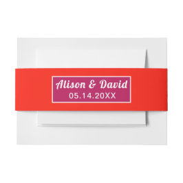 Initialen magenta en levendige sinaasappel eenvoud uitnodigingen wikkel