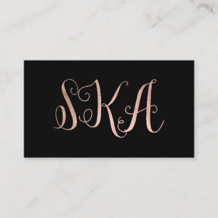 Initialen make-up black faux roos gold typografie visitekaartje