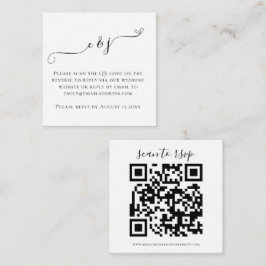 Initialen Manuscript QR Code Weddenschap Zwart Wit Informatiekaartje
