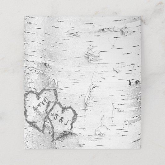 Initialen met baarmoederhalsbast in kaarten met ha plaatskaartje (Buitenkant ongevouwen)