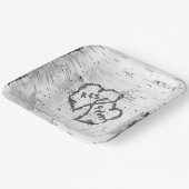 Initialen met baarmoederschors papieren bordje (Gebogen)