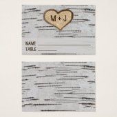 Initialen met boomhart Rustige trouwhuiskaart Visitekaartje (Voorkant /achterkant)