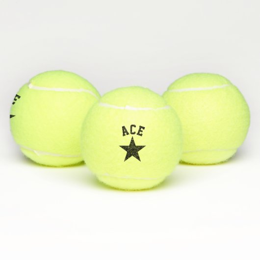 Initialen met de naam Black star ace Tennisballen (Multi)