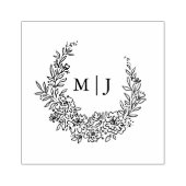 Initialen met een fijne ventilator rubberstempel (Afrduk)