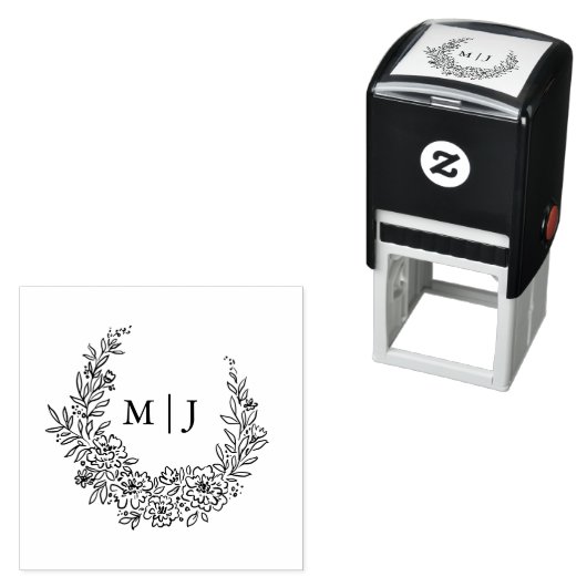 Initialen met een fijne ventilator  zelfinktende stempel (In situ)