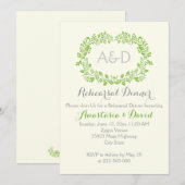 Initialen met een groene blaadjes voor een bruilof kaart (Voorkant / Achterkant)