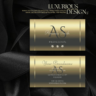 Initialen met een modern matte Gold-effect met res Visitekaartje