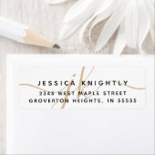 Initialen met een modern script voor minimaal Gold Etiket (Insitu)