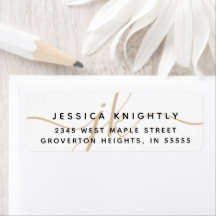 Initialen met een modern script voor minimaal Gold