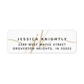 Initialen met een modern script voor minimaal Gold Etiket (Voorkant)