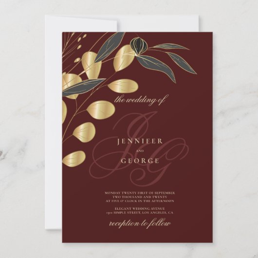 Initialen met goudmonogram van Bourgogne Kaart (Voorkant)