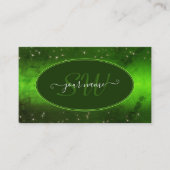 Initialen met groene, gemarmerde patroonstaarten visitekaartje (Voorkant)