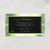 Initialen met groene zwarte mousserende diamanten visitekaartje (Achterkant)