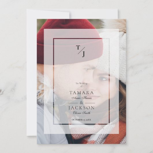 Initialen met het effect op de transparantie van h kaart (Voorkant)