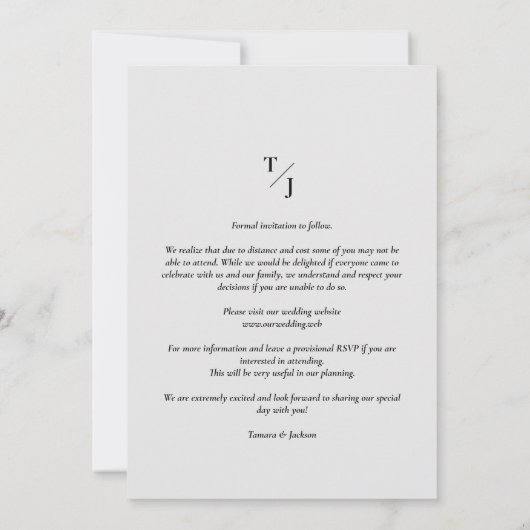 Initialen met het effect op de transparantie van h save the date (Achterkant)