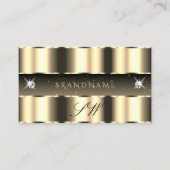 Initialen met luxueuze gouden zwarte mousserende d visitekaartje (Voorkant)