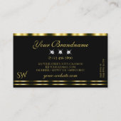 Initialen met luxueuze gouden zwarte mousserende d visitekaartje (Achterkant)