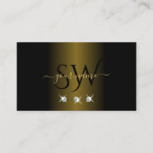 Initialen met luxueuze zwarte gouden mousserende d visitekaartje (Voorkant)