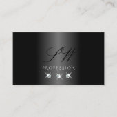 Initialen met matige zwarte en witte mousserende d visitekaartje (Voorkant)