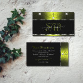 Initialen met mousserende diamant, zwart geel visitekaartje