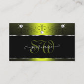 Initialen met mousserende diamant, zwart geel visitekaartje (Voorkant)