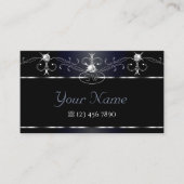 Initialen met mousserende diamanten visitekaartje (Voorkant)