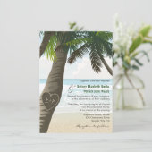 Initialen met palmbomen kaart (Staand voorkant)