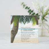 Initialen met palmbomen kaart (Staand voorkant)