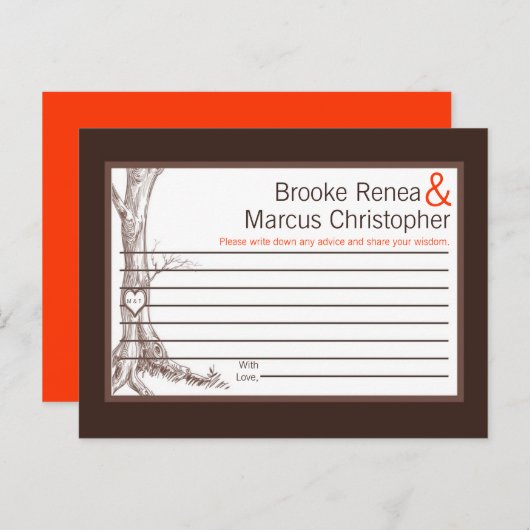 Initialen met schrijfbare Herfst Kaart   (Voorkant / Achterkant)