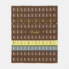 Initialen met strips Black Fleece Deken