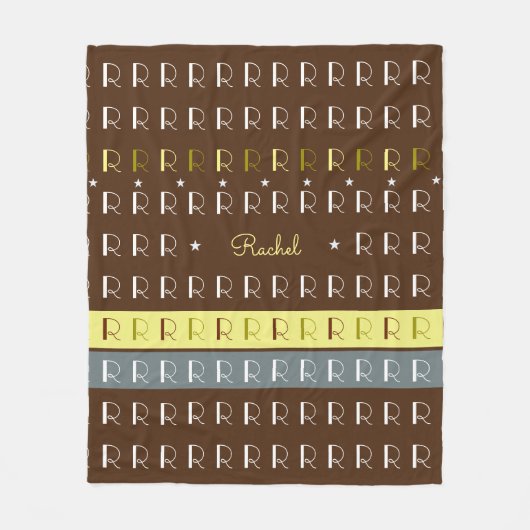 Initialen met strips Black Fleece Deken (Voorkant)