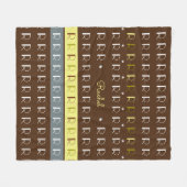 Initialen met strips Black Fleece Deken (Voorkant (Horizontaal))