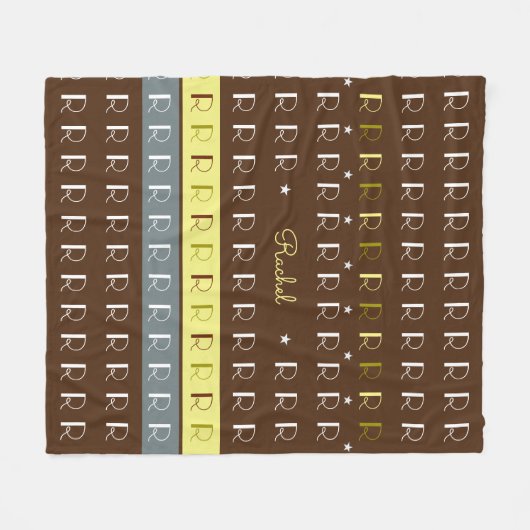 Initialen met strips Black Fleece Deken (Voorkant (Horizontaal))